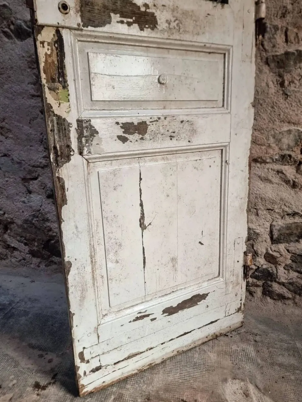 Porte d'entrée ancienne en chêne avec grille en fonte, récupération architecturale française