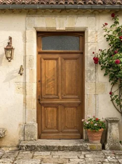 Porte d'entrée en chêne massif, XIXème