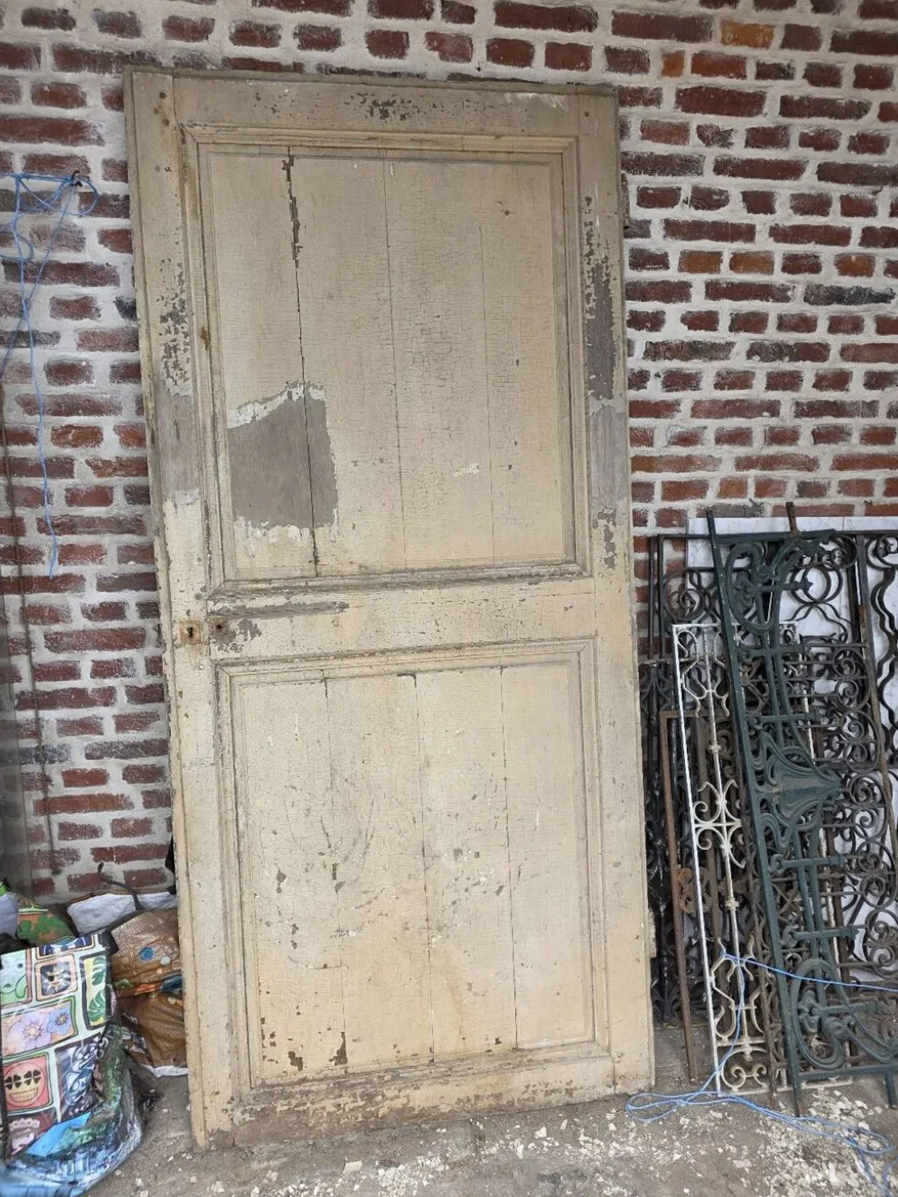 Porte de séparation double face XIXÈME en chêne massif