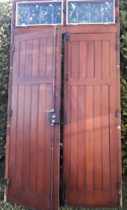 Porte double d’entrée 227x142,2cm chêne serrure multipoints et son cadre