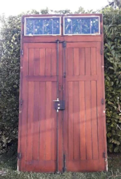 Porte double d’entrée 227x142,2cm chêne serrure multipoints et son cadre