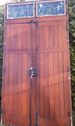 Porte double d’entrée 227x142,2cm chêne serrure multipoints et son cadre