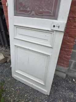 Porte en verre gravé fin XIXe