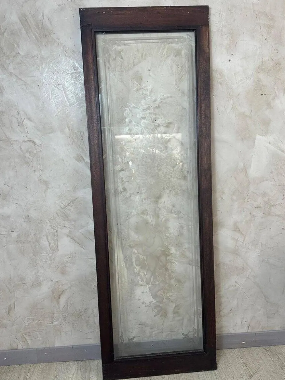 Porte en verre gravé, 1890s