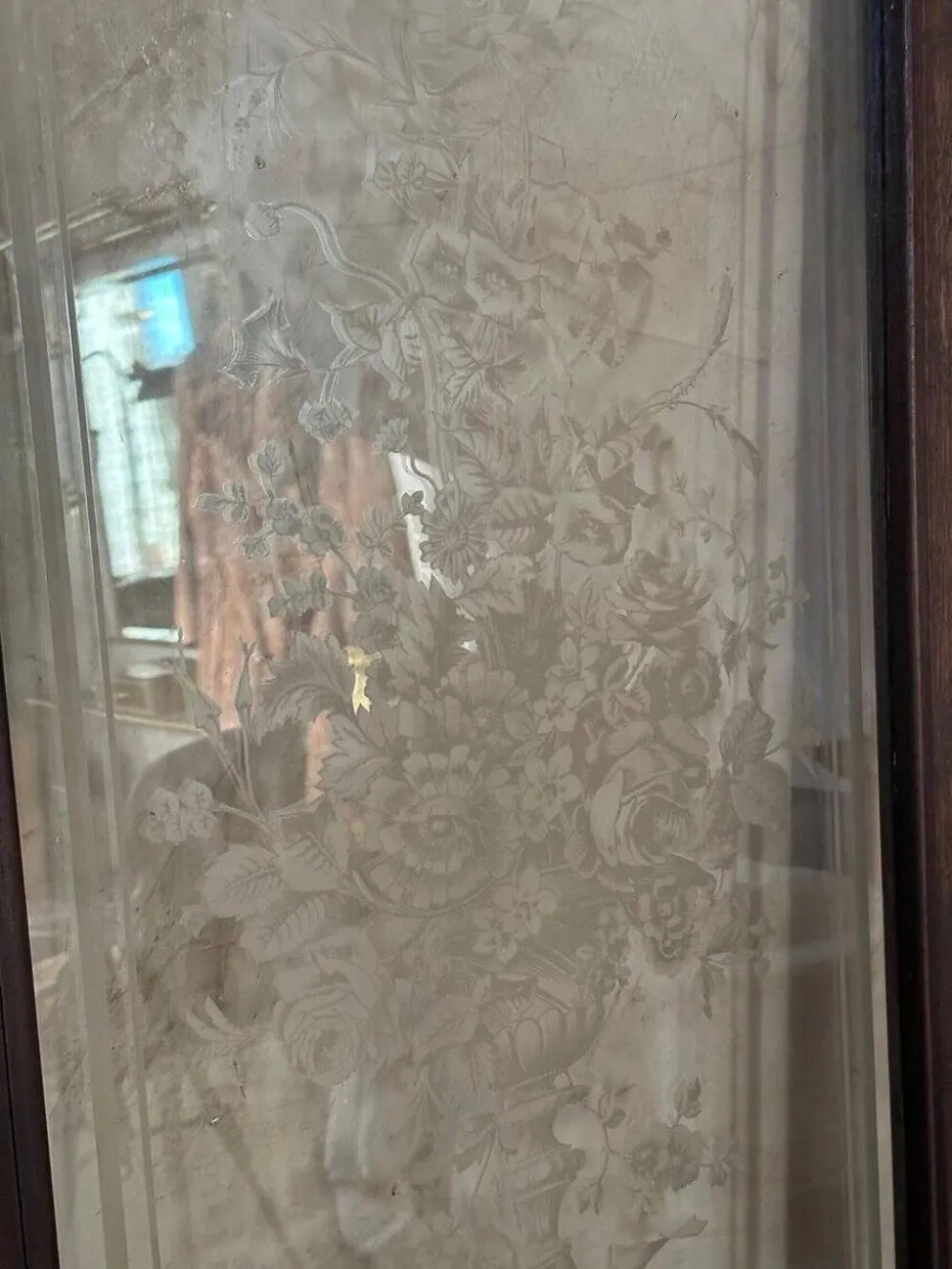 Porte en verre gravé, 1890s