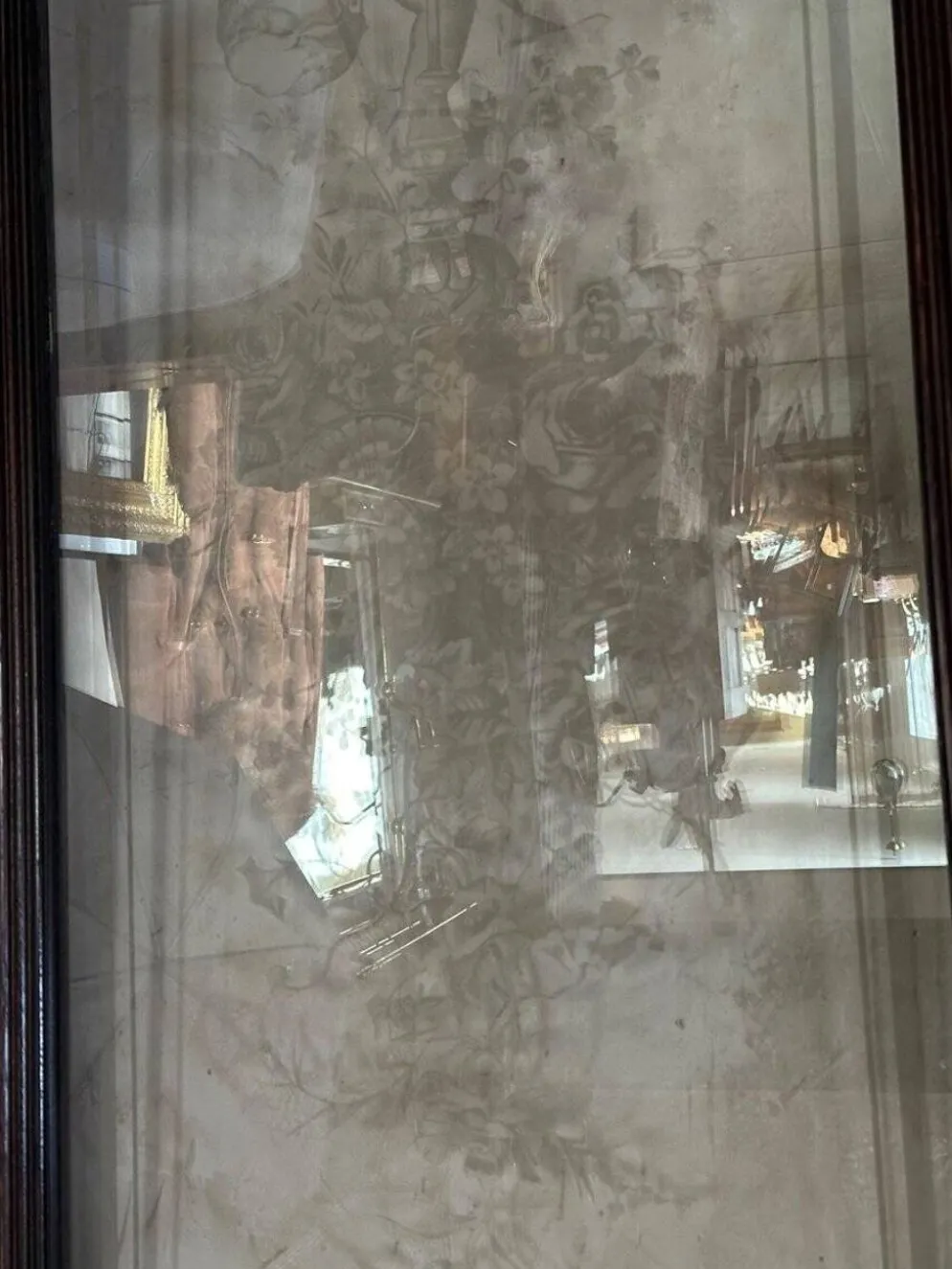 Porte en verre gravé, 1890s