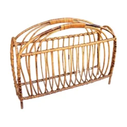 Porte-journaux en osier, style scandinave, Danemark, années 1970