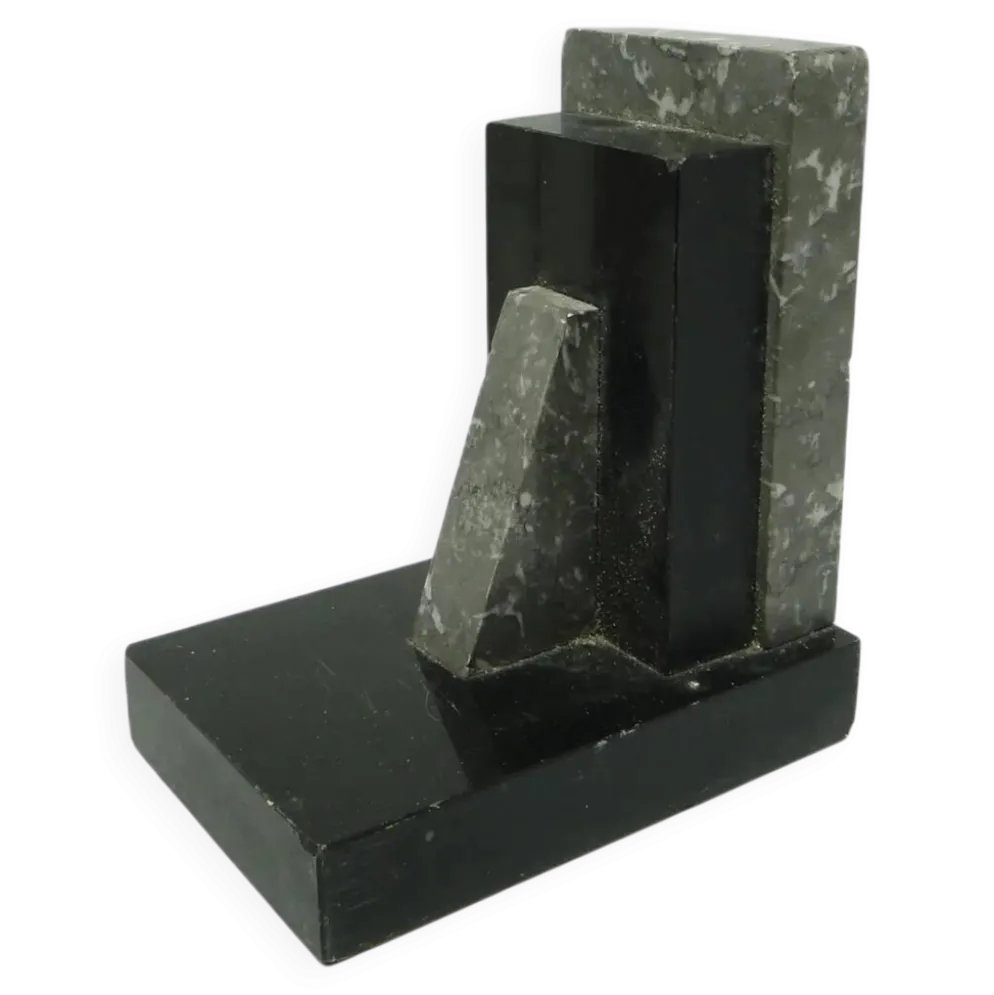 Porte-livre, Art Déco, marbre noir, Belgique, années 1930.