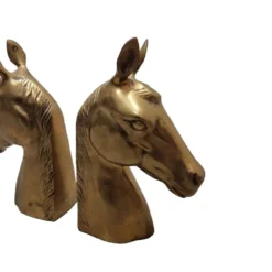 Porte-livres en laiton des années 50 en forme de têtes de cheval