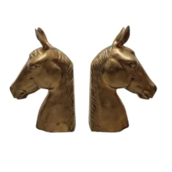 Porte-livres en laiton des années 50 en forme de têtes de cheval