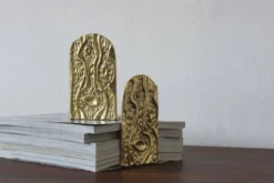Porte-livres en laiton de style mid-century moderne, années 1960, ensemble de 2