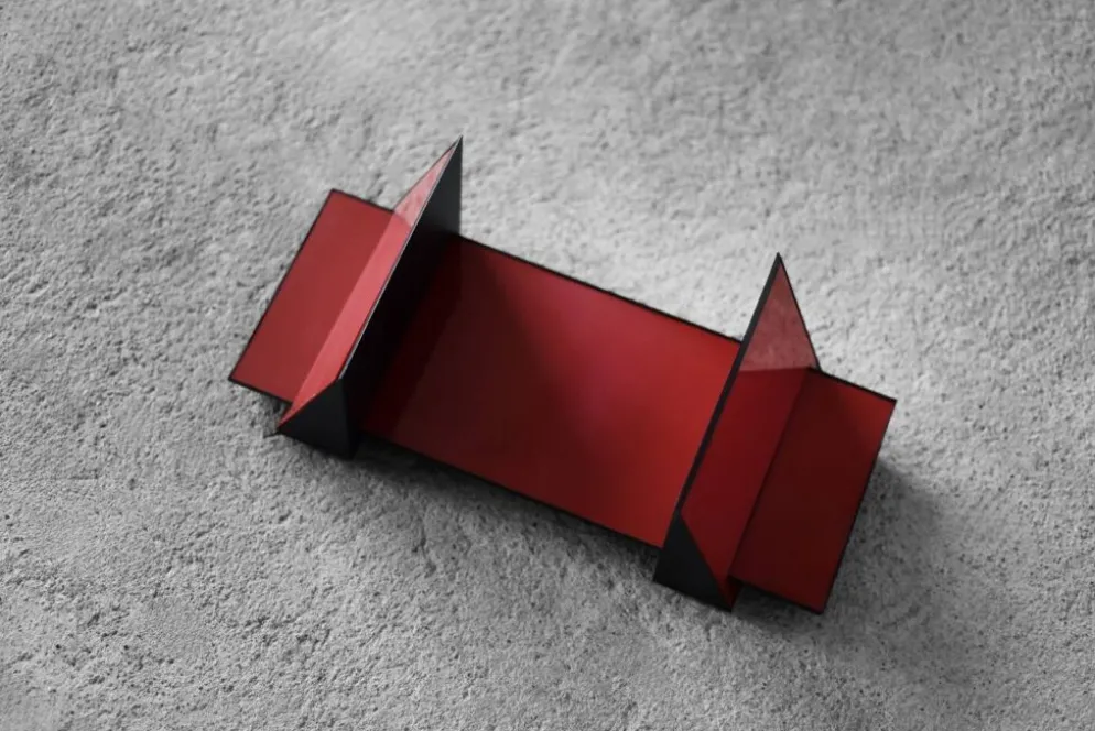 Porte-livres en plastique rouge Vintage Mid-Century Italian Modern Space Age