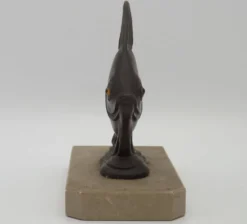 Porte-livres vintage français Art Déco en forme de poisson - Porte-livres en marbre et en spelter
