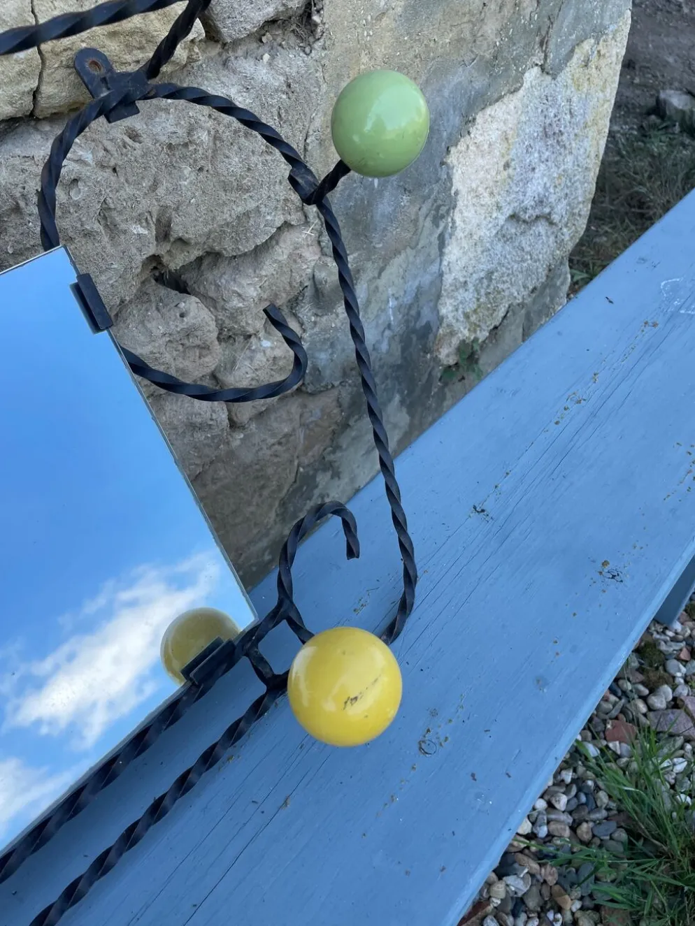 Porte-manteau miroir boule Année 60