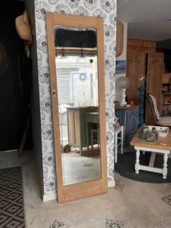 Porte miroir Art Déco vintage Izïa bois massif chêne