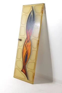 Porte moderniste en fibre de verre avec art abstrait, Belgique années 1960