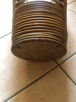 Porte parapluie à anses bambou et rotin vintage Années 60