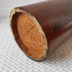 Porte-parapluie brutaliste sculptural en bois années 70