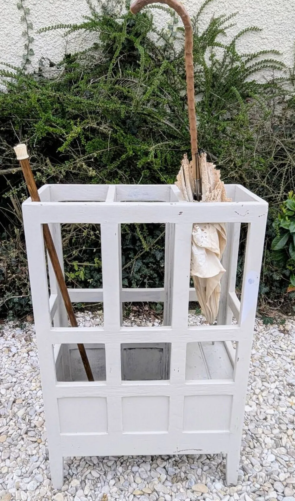 Porte parapluie/canne en Bois bistrot Patine 1900 Shabby Gustavien