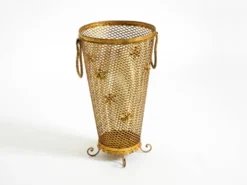 Porte-parapluie de style Régence en métal doré, Italie années 1960