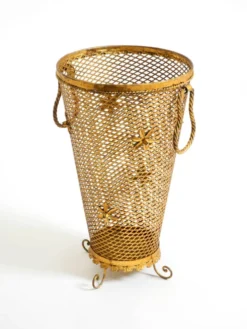Porte-parapluie de style Régence en métal doré, Italie années 1960