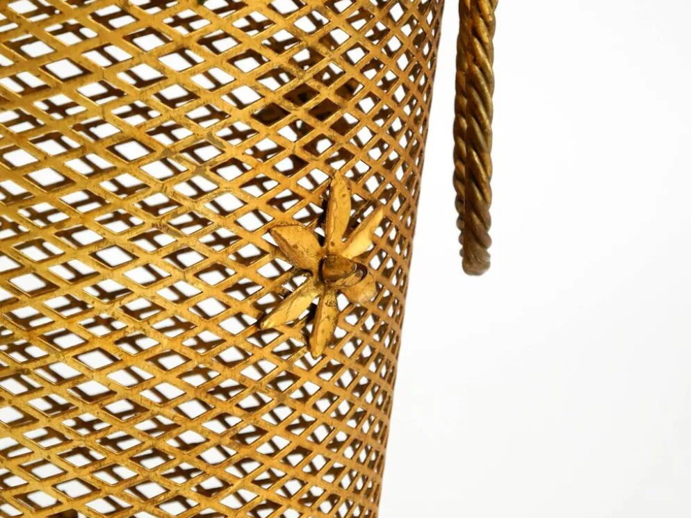 Porte-parapluie de style Régence en métal doré, Italie années 1960
