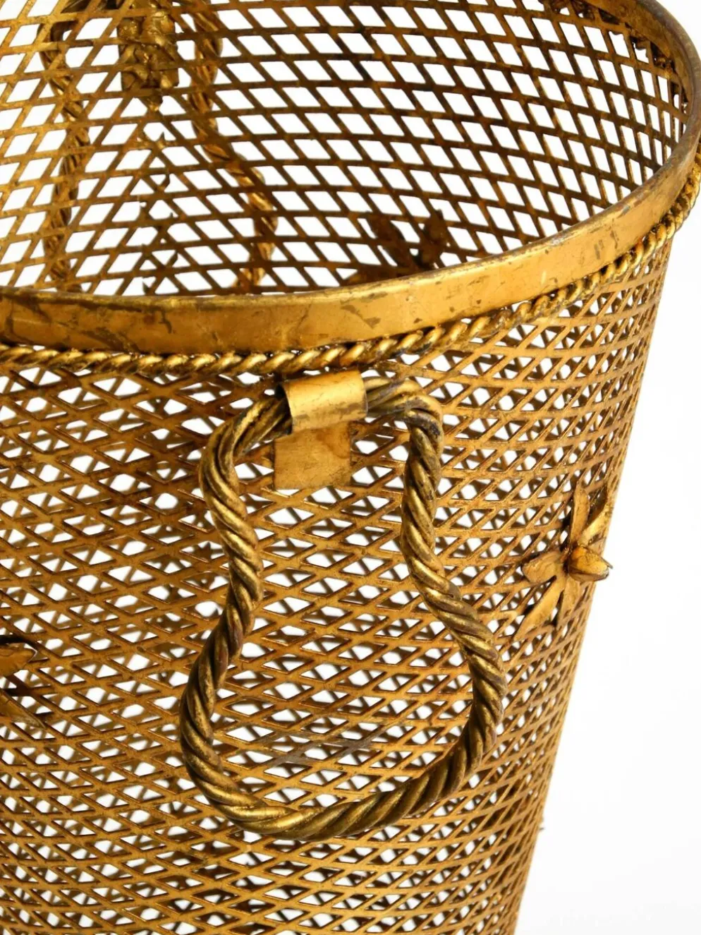 Porte-parapluie de style Régence en métal doré, Italie années 1960