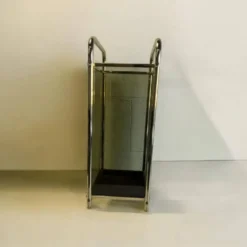 Porte parapluie 'doré' vintage déco avec verre fumé