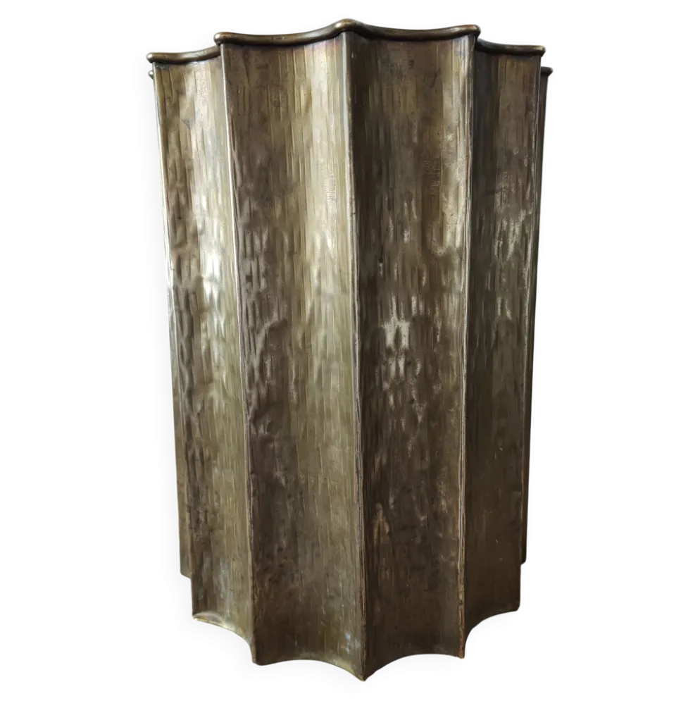 Porte-parapluie Egidio Casagrande en laiton martelé, Italie, circa 1960