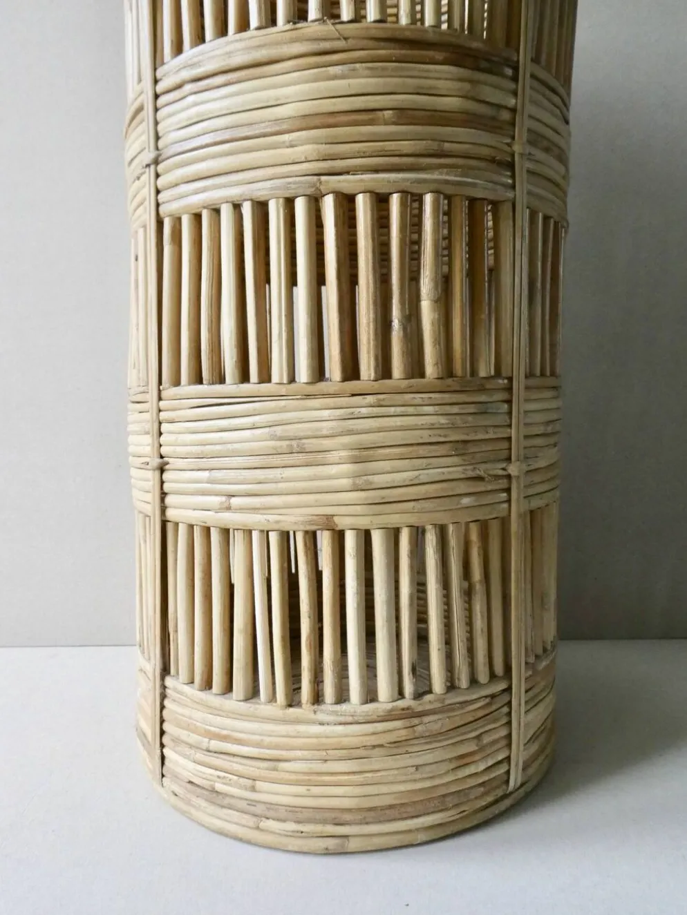 Porte-parapluie en bambou et laiton années 70