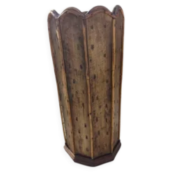 Porte-parapluie en bois et rotin
