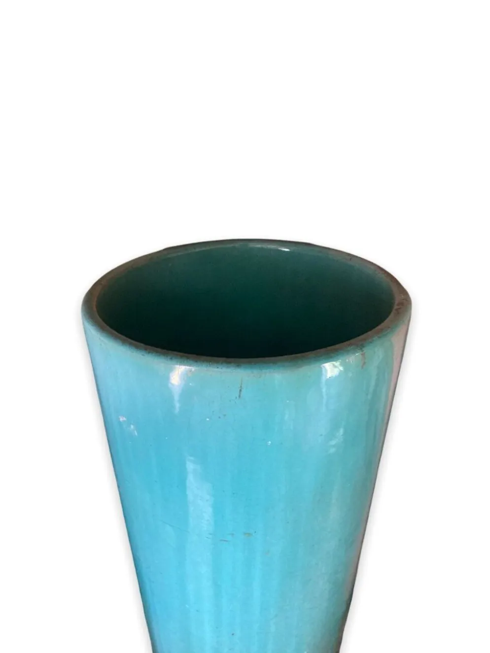 Porte-parapluie en céramique bleue signé clément massier 1900-1920