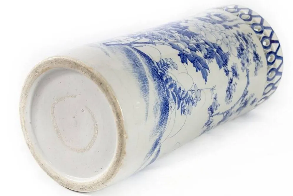 Porte-parapluie en céramique chinoise peinte à la main