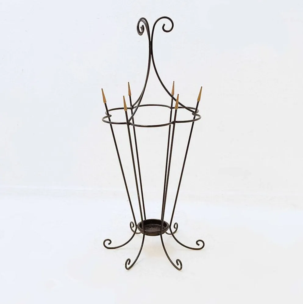 Porte-parapluie en fer forgé mid-century - années 1960