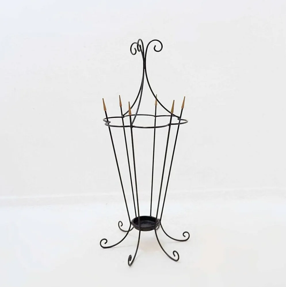 Porte-parapluie en fer forgé mid-century - années 1960