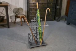 Porte-parapluie en fonte émaillée gris 1940’s