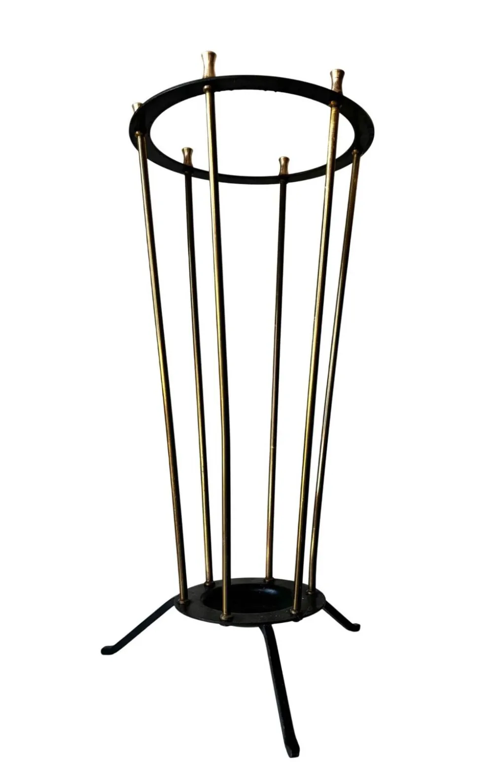 Porte-parapluie en laiton Mid Century