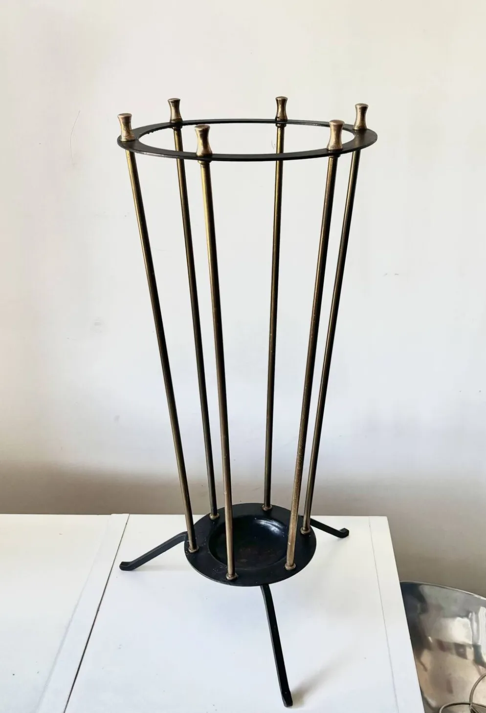 Porte-parapluie en laiton Mid Century