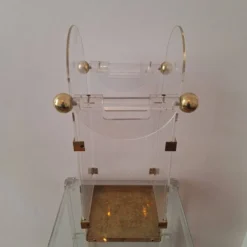 Porte-parapluie en lucite / acrylique et laiton inspiré par Fontana Arte, années 1970