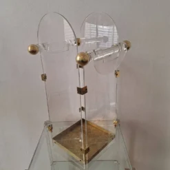 Porte-parapluie en lucite / acrylique et laiton inspiré par Fontana Arte, années 1970