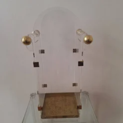 Porte-parapluie en lucite / acrylique et laiton inspiré par Fontana Arte, années 1970