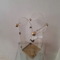Porte-parapluie en lucite / acrylique et laiton inspiré par Fontana Arte, années 1970