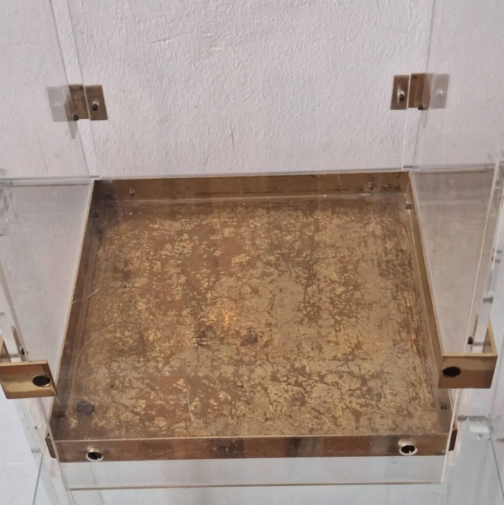 Porte-parapluie en lucite / acrylique et laiton inspiré par Fontana Arte, années 1970