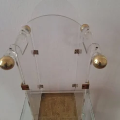 Porte-parapluie en lucite / acrylique et laiton inspiré par Fontana Arte, années 1970