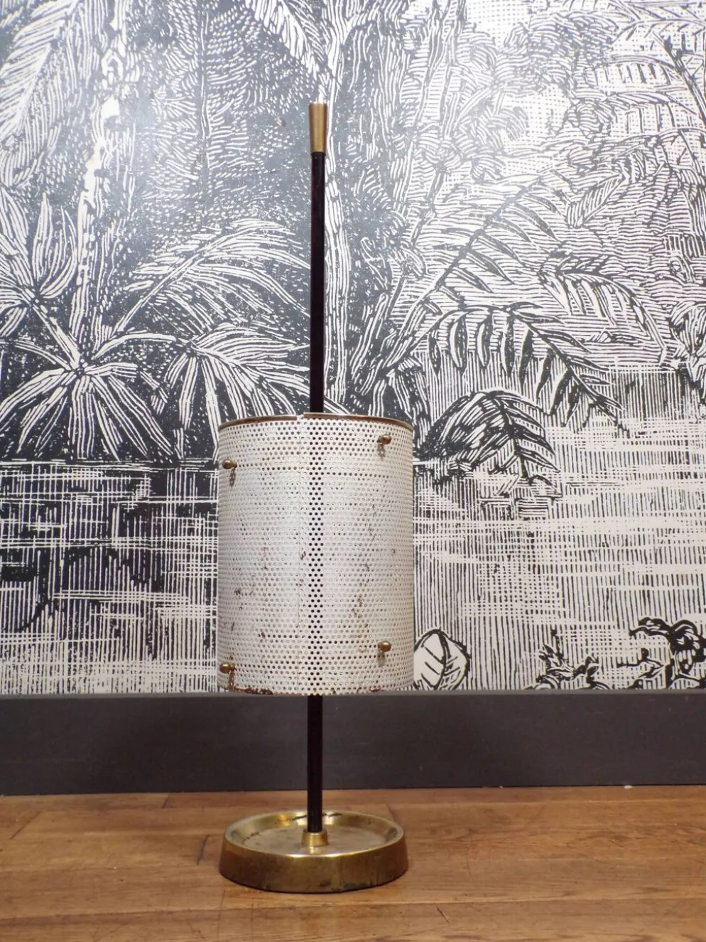 Porte-parapluie 1950 en tôle perforée