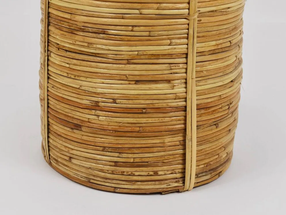 Porte-parapluie et corbeille à papier en bambou et laiton style Riviera, Italie, années 1970