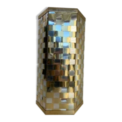 Porte-parapluie hexagonal bicolore italien style Willy Rizzo années 70