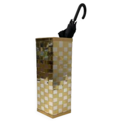 Porte-parapluie hexagonal bicolore italien style Willy Rizzo années 70