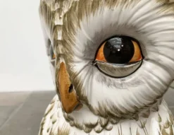 Porte-parapluie hibou en céramique italienne vintage