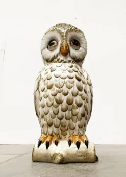 Porte-parapluie hibou en céramique italienne vintage
